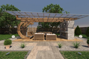 Беседка смангалом