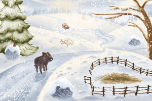 Иллюстрация для сборника стихов про дикого кабанчика Яшу