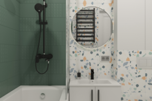 Санузел с ярким терраццо