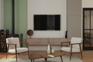 Гостиная с акцентной стеной