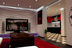 Интерьер дома (вид с гостиной)