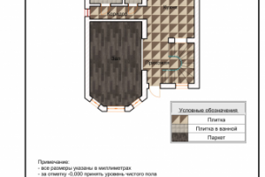 План покрытий полов с указанием материалов