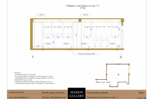Развертка зоны бутика по осям 1-2