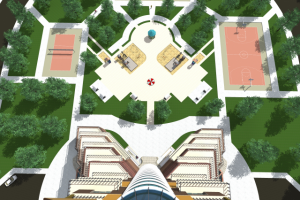 Двор многофункционального жилого комплекса