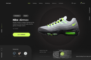 Концепт дизайна для интернет магазина nike.com