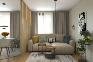 Дизайн и визуализация бюджетной квартиры-студии