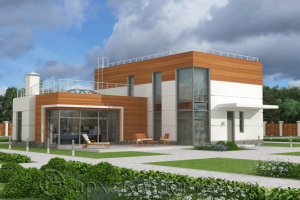 Типовой проект 2 эт. дома из монолитного ж/б. 283.3 кв. м.