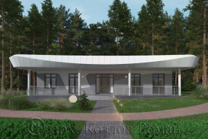 Проект 1 эт. коттеджа из блоков газобетона. 227.6 кв. м.