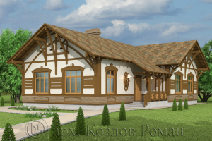 Типовой проект 1 эт. каркасного дома. 142.3 кв. м.