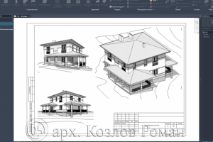 Проект коттеджа в Revit