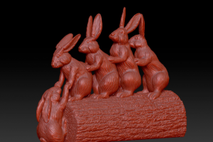 Зайцы на бревне