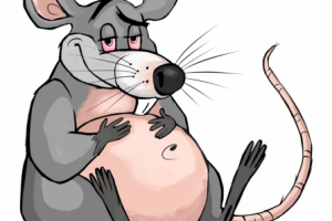 Принт с пузатым крысом