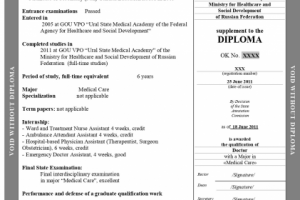 Перевод диплома о высшем образовании на английский