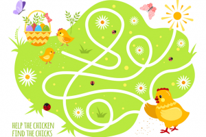 Игра-лабиринт для детей на пасхальную тему.