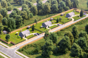 рендер, 3d визуализация генплана коттеджного поселка