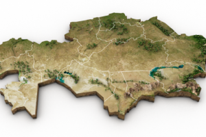 3d карта казахстана