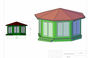 Модель беседки с остеклением