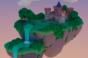 Летающий фэнтезийный остров