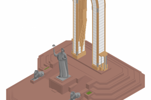 Монумент Исмоила Самони в изометрии