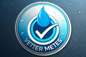 Логотип для сайта, посвященного поверке счетчиков воды.