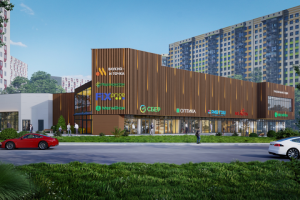 Концепция фасада ТЦ и 3D визуализация