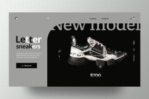 Первый экран для интернет-магазина кроссовок