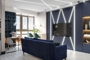 ЗД- эскиз. Гостиная-столовая-кухня. 2 вариант г. Москва