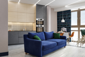 ЗД- эскиз. Гостиная-столовая-кухня. г. Москва