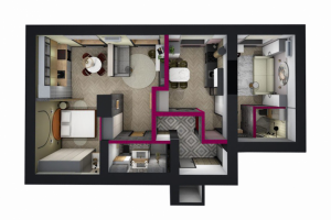 3д планировка  жилого пространства