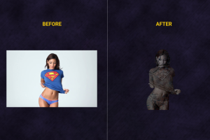 Ретушь фото под камень