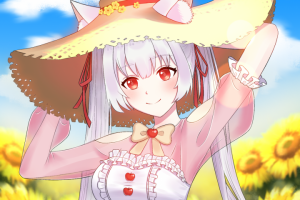 девочка и подсолнухи