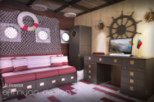 Каюта капитана. Вид сбоку