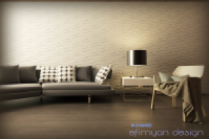 Гипсовая панель "Волна" в интерьере