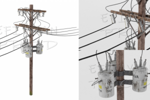 Состаренный электрический столб