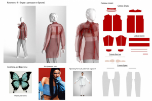 Моделирование, визуализация блузы из органзы