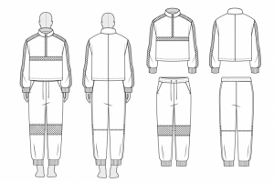 Технический рисунок мужского костюма