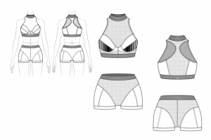 Технический рисунок женского спортивного белья