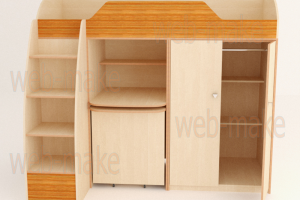 Детская кровать с выдвижным столом 2