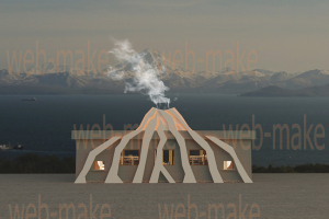 Дизайн проект конструкции для кафе с имитацией вулкана