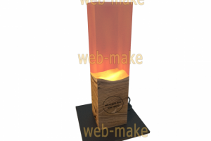 Дизайн, визуализация светильника из бруса и эпоксидной смолы   2