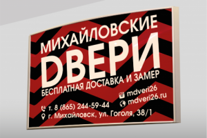 Баннер для магазина дверей