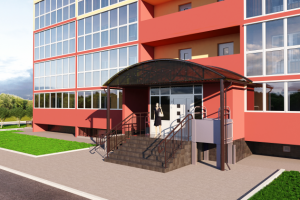 Разработка и визуализация козырька. Жилой  дом