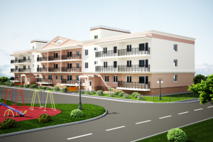 Проект трехэтажного жилого дома в1