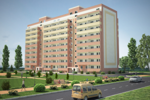 Девятиэтажный жилой дом.Меридиональная секция.Керамогранит