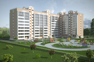 Девятиэтажный жилой дом.Угловая секция вид 2