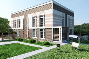 Таунхаус на 4кв. Вариант фасадных решений