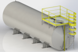 Резервуар горизонтальный стальной на 75 м. куб.