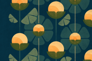 "Цитрусы", текстильный дизайн, эскиз