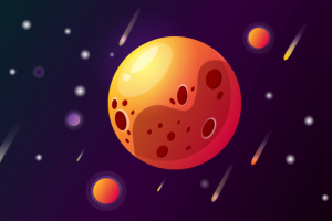 Космический рисунок для иллюстрации в журнале