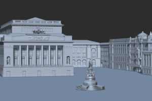 3D модель площадь Островского